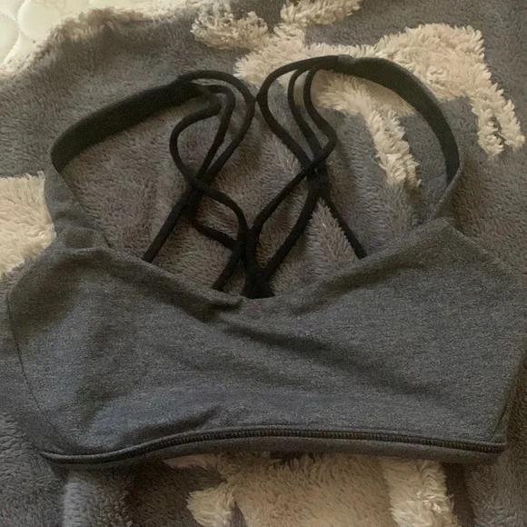 Lululemon Free To Be Zen Heather Black Grey Bra - Picture 4 of 5